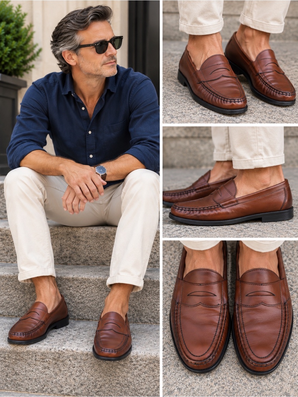 Sebago Classic Brown Leather Penny Loafers Men’s Size 9D Handsewn USA